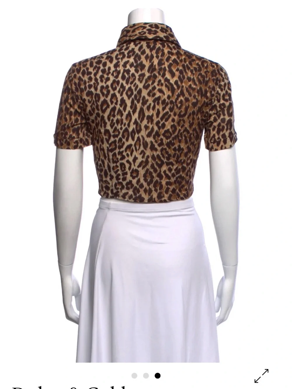 D&G Dolce & Gabbana Leopard Print Tie-Front Cropped Button-Down Shirt